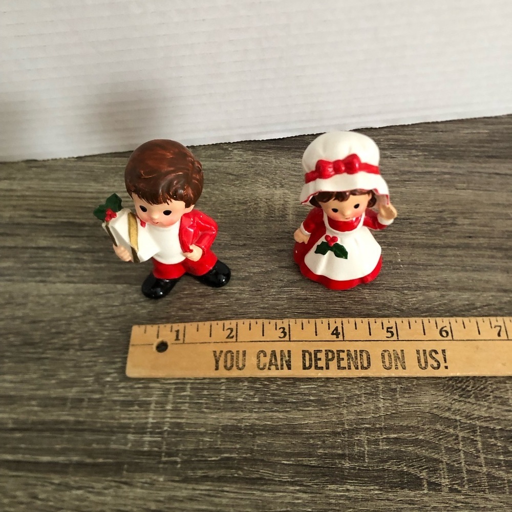 Vtg Inarco Japan Girl and Boy Christmas Figures - Picture 8 of 10